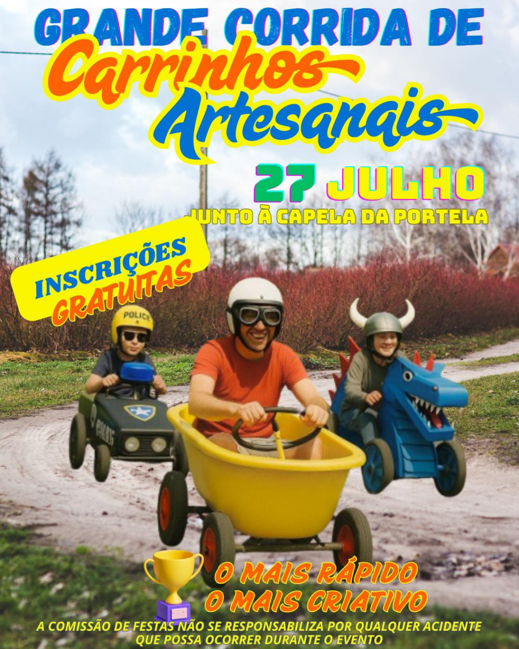 Grande corrida de carrinhos artesanais